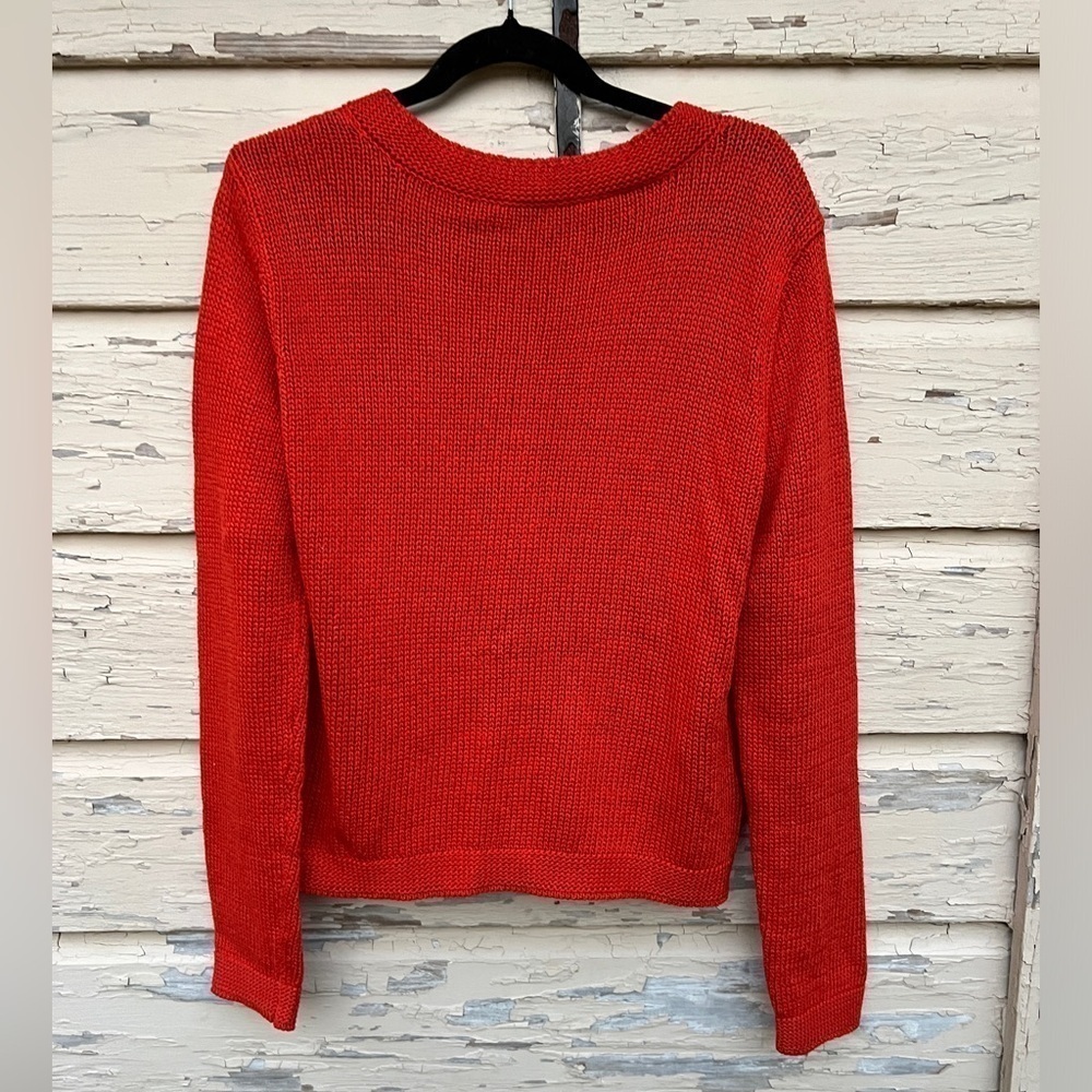 Talbots Fall Loose Knit Cotton Crochet Button-Down Cardigan Sweater Large - Picture 7 of 7